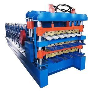 Plc control 0.3-0.6mm Double Layer Roll Forming Machine 15m/Min For Ppgi Panel