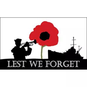 Polyester 3 X 5ft Lest We Forget Flag Pantone Color Printing For Remembrance Day