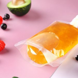 BPA Free Transparent Clear Frozen Drinking Pouch With Spout Disposable Stand Up