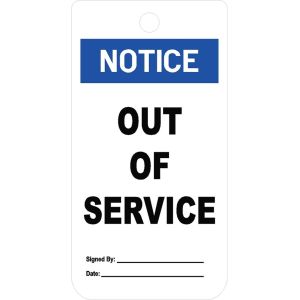 Out Of Service Tag PVC Waterproof Durable Lockout Tag