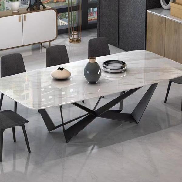 luxury Italian dinner dining table and chairs modern marble dining room furniture table