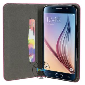 Cheap flip cases for samsung s6 with ID card slot and magnetic closure ，OEM and ODM welcome for sale