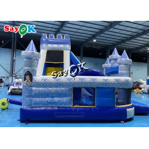 5m 16.5ft Blue Princess Bouncing Castle Commercial Inflatable Jumping Hhouse