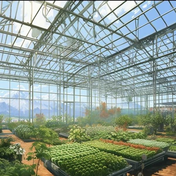 Innovative Design and Innovative Hydroponic Glass Greenhouse for Growing Vegetables