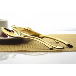 NEWTO KAYA Gold Flatware/Colorful Cutlery/Dinnerware/Silverware with Gold Color