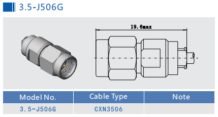 3.5mm Male Stainless Steel RF Coaxial Connector for CXN3506 Cable 3.5mm Milimeter Wave