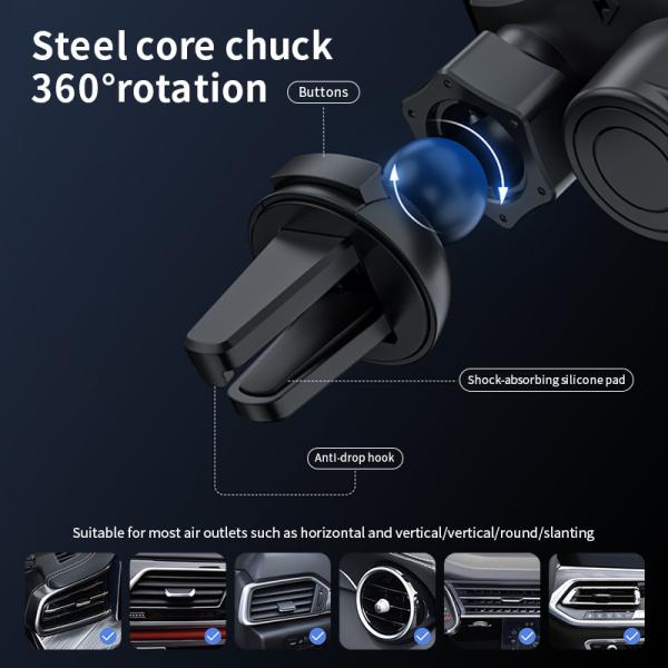 140mAh Battery 15W Car Wireless Charger DC5V 2A Input Voltage Type C connector