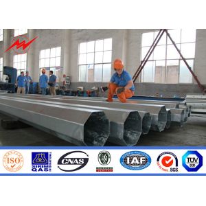 50FT 60FT 70FT Galvanized Steel Pole For Distribution And Transmission With Cross Arms