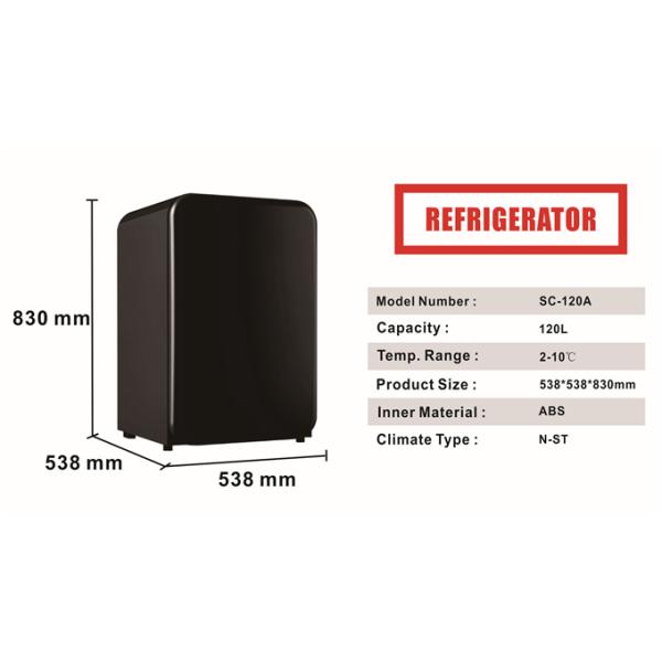 Integrated Mini Retro Fridge Freezer No Vibration Customized Size