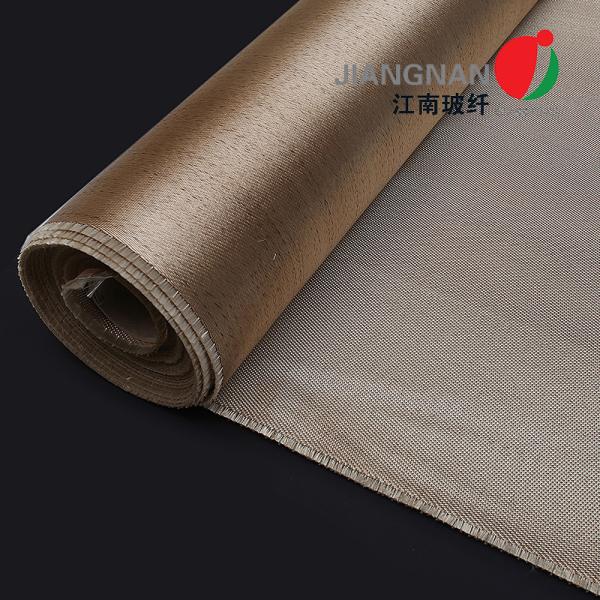 Quality Caramelized Heat Treated Fiberglass Fabric Smoke Free 0.8mm Thickness wholesale