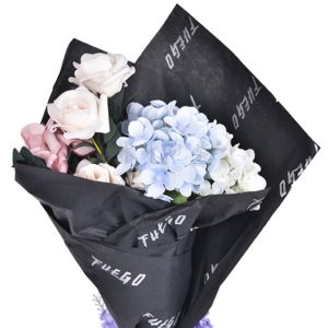 Recycled Thin 17gsm Logo Printed Tissue Paper black wine wrapping