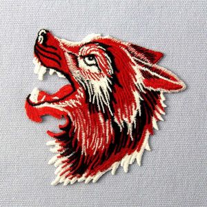 Iron On Backing 7.5cm Wolf Embroidered Animal Patches Stitched Border