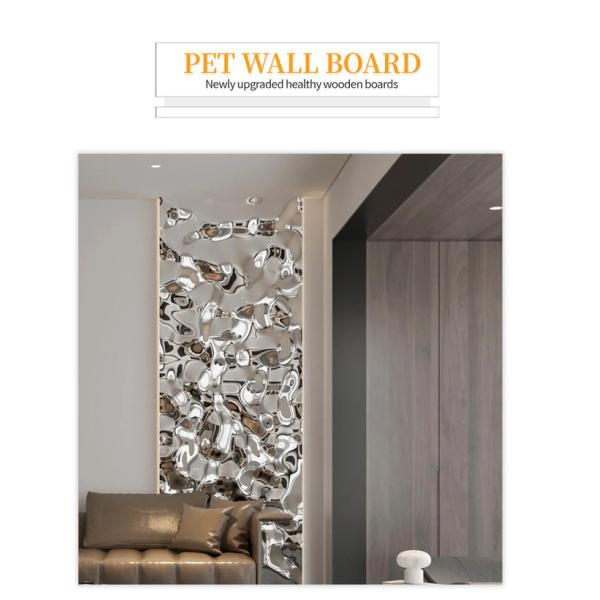 Water Ripple Panel On Sale 1220*2440*5/8mm Flame Retardant Bamboo Charcoal Wood Eco-Friendly PET 3D Water Ripple Wood Veneer Interior Wall Panels For