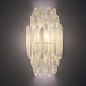 Natural Selenite Sconce with 10-Year Warranty and 50000 Hours Lifespan for