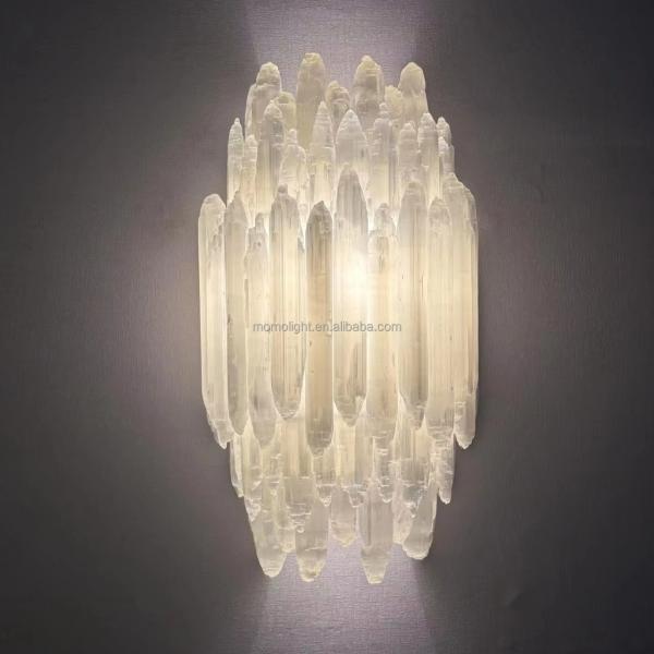 Natural Selenite Sconce with 10-Year Warranty and 50000 Hours Lifespan for
