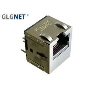 180° Angle Vertical RJ45 Jack 2.5G / 5G Base - T POE Single Port For Ethernet