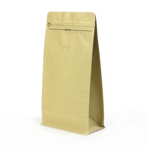 side gusset kraft paper flat bottom tea pouch 1kg coffee packaging zipper bag