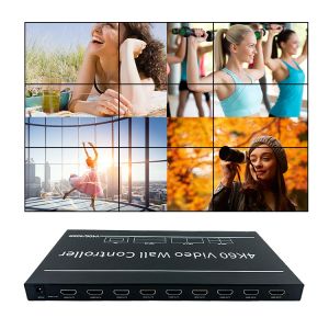 Cheap 4K 4-in 9-out Video Wall Controller with DP 1.2 Input Simultaneously Showing 6 Different Screens for sale