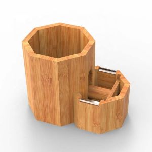 Organize Your Office Desk with this Multifunctional Bamboo Stylus Holder 11.4*7