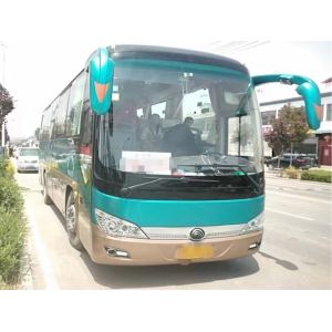 Used Motor Coaches Green Color 36 Seats Middle Passenger Door Air Conditioner