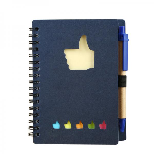 Quality kraft paper cover notebook engraved logo cover environmental note spiral notebook memo pad notepad wholesale