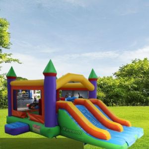 PVC Inflatable Pink Jumping Castle Water Slide Bouncy House for Customized Color