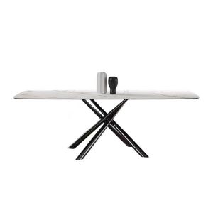 Luxury Ceramic Marble Top Dining Set Royal Long Dining Table 10 Seats Dining