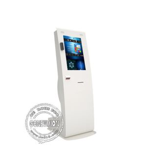Retail Information Touch Screen Kiosk 22” Portrait Card Swipe Printer Scanner