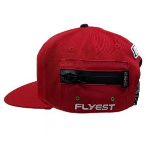 Six Panel Wool Snapback Baseball Caps With Customed Zipper Pockets In Side