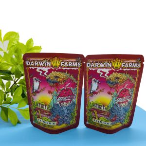 CR Zipper Stand Up Zipper Pouch 3.5g Aluminized Foil For Darwin Farms