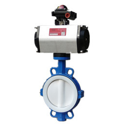 Quality PTFE Lined Butterfly Pneumatic Operated Valve Pneumatic Flow Control Valve wholesale