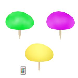 China IP54 3.7V RGB Solar Lights Stone 16 Led Color Modes Garden Lawn 1800mAh on sale