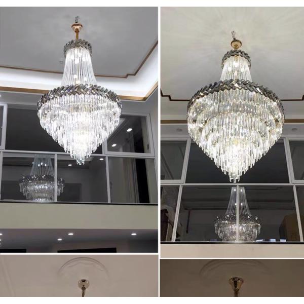 Modern Crystal Chandelier Lighting High Quality Staircase Gold Led Hanging Lamp(WH-CY-158)