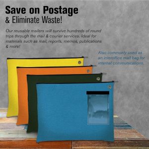 Canvas Interoffice Mailer, 14 oz. | 14W x 11H | Transit Bag | Large Zipper Bag