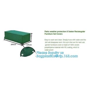 PATIO WEATHER PROTECTION 8 SEATER RECTANGULAR FURNITURE SET COVERS,HEAVY DUTY