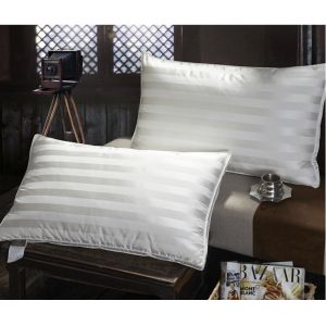Cheap Quliting Down And Feather Pillows Cotton 2CM Stripe Lining White for sale