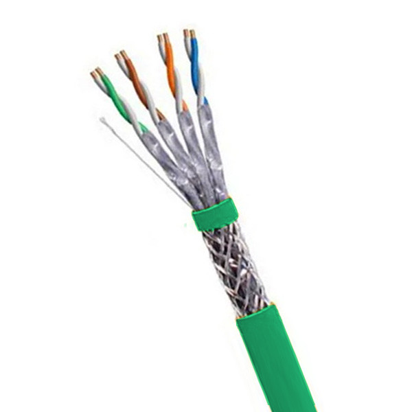 Quality 1000FT CAT7 SFTP 23AWG LSZH Green Jacket Ethernet Cable For 10Gbps 600MHz wholesale