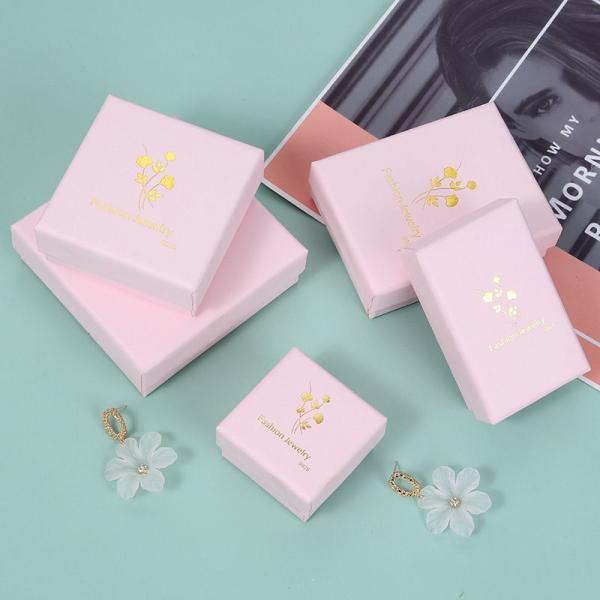Custom Luxury Black Jewelry Packaging Paper Necklace Ring Earring Boxes Lid and Base Jewellery Set Case Cardboard Gift Box with Foam Insert