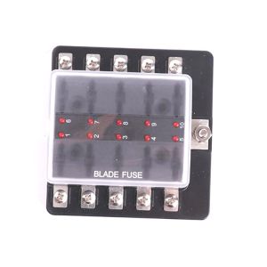 R3-76-07-3L110 10-Way Blade Fuse Block 10-Circuit Fuse Holder With M4 Screw