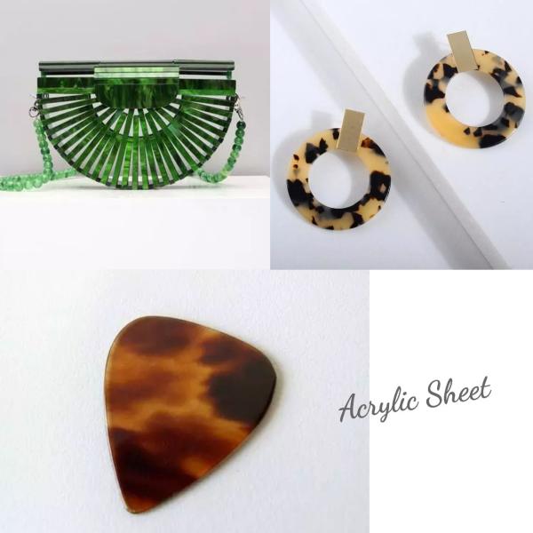 3-15mm Thick Tortoise Shell Acrylic Sheet For Handbag Earing