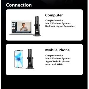 Tiktok Karaoke USB Desktop Microphone With Mute Button 14mm Capsule