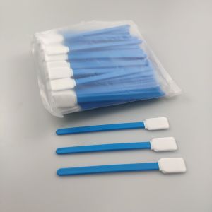 100 PCS 125mm Polyester Tipped Swabs Square Head Blue With PP Stick