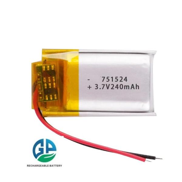 Rechargeable Lipo 10C Lithium Battery Cells 3.7V 240mAh 751525 751524 For Mobile