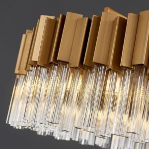 Luxury Led Crystal Chandeliers Dining Room Creative Rectangle foyer chandelier