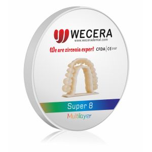 8 Layers Multilayer 3D Pro Zirconia Block B1 B2 B3 Color 1200 Mpa D98*18mm