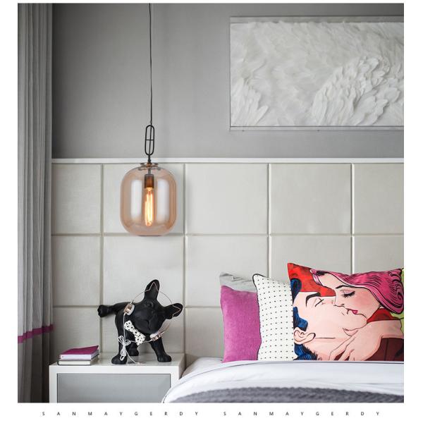 Glass industrial style bar chandelier living room bedroom study wax gourd Chandelier(WH-GP-91)