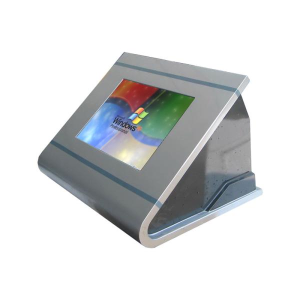 Space Saving Desktop Kiosk With Durable Steel Enclosure IR Touchscreen TFT LCD