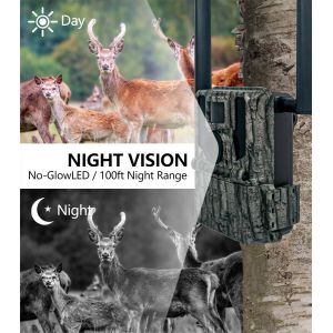 4G Wireless Trail Camera Hidden Camouflage KW897 with Dual Antennas Night Vision