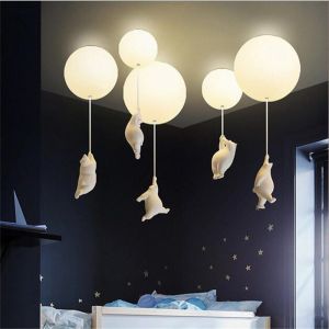 Modern LED balloon Ceiling Lights Warm Cartoon Bear Ceiling lamp Kids room