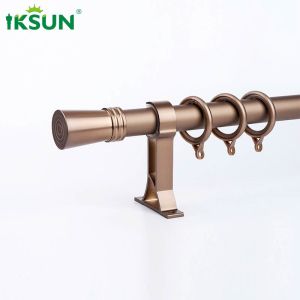 China Metallic Adjustable Single Curtain Rod , Gold Curtain Pole 1.2mm Thickness on sale